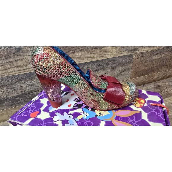 Irregular Choice Ozzy Green/Red Chunky Heel 3801-02K USA 10 EUR 41 Pre Owned - Picture 10 of 16